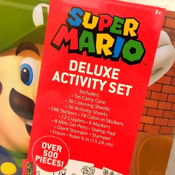 Super Mario Deluxe Activity Set with Tin Carry Case - Picture 2 of 5